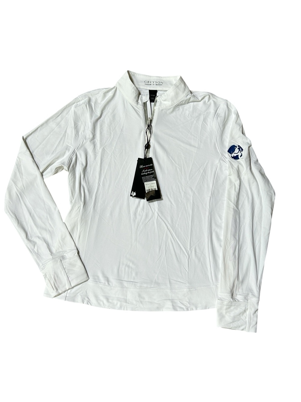 Greyson Halley II Quarter Zip Arctic White Golf Pullover, NWT, Size Medium